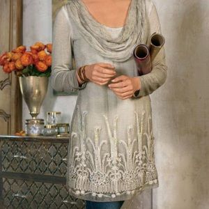 Soft surroundings silk beaux arts tunic/cami